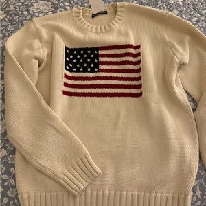 Brandy Melville Cream Flag Sweater